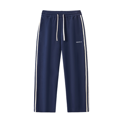 Contrast Side-Stripe Straight-Leg Sweatpants
