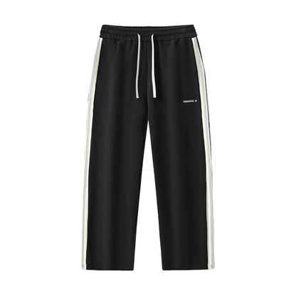 Contrast Side-Stripe Straight-Leg Sweatpants