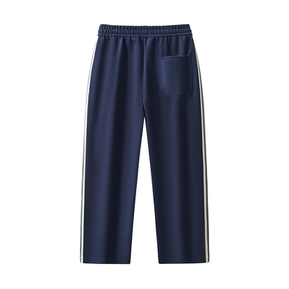 Contrast Side-Stripe Straight-Leg Sweatpants