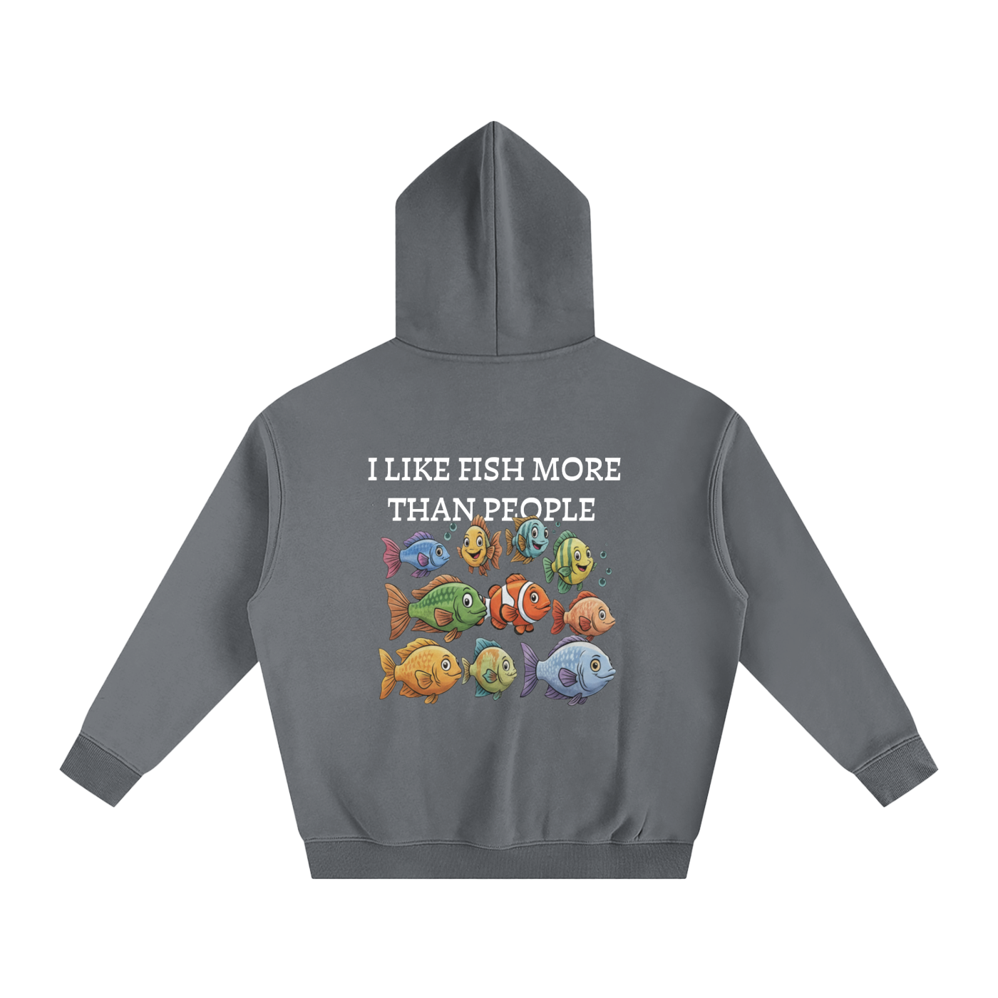 Oversize Fish Friends Logo Hoodie