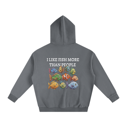 Oversize Fish Friends Logo Hoodie