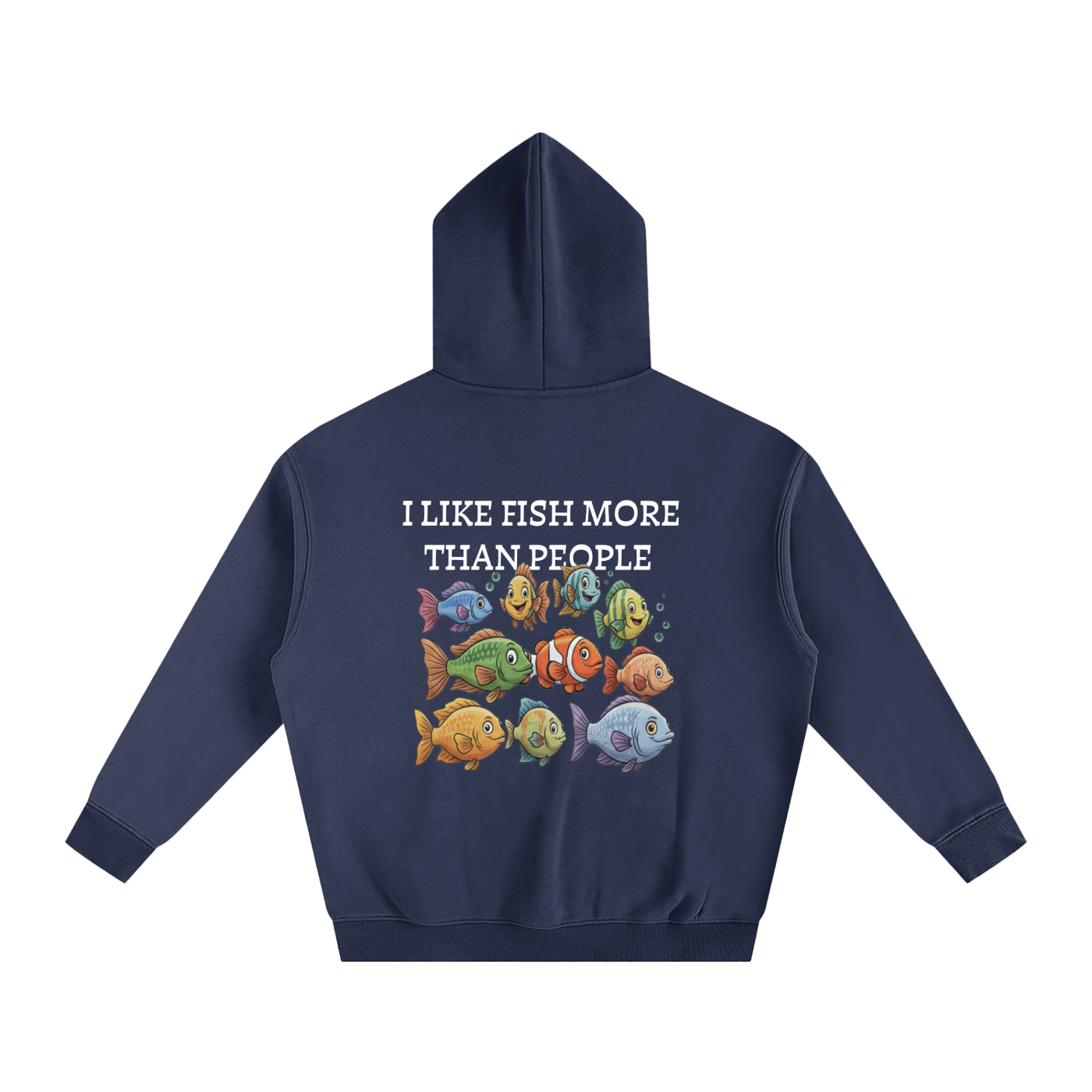 Oversize Fish Friends Logo Hoodie