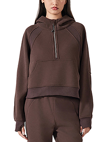 Cropped Half-Zip Hoodie