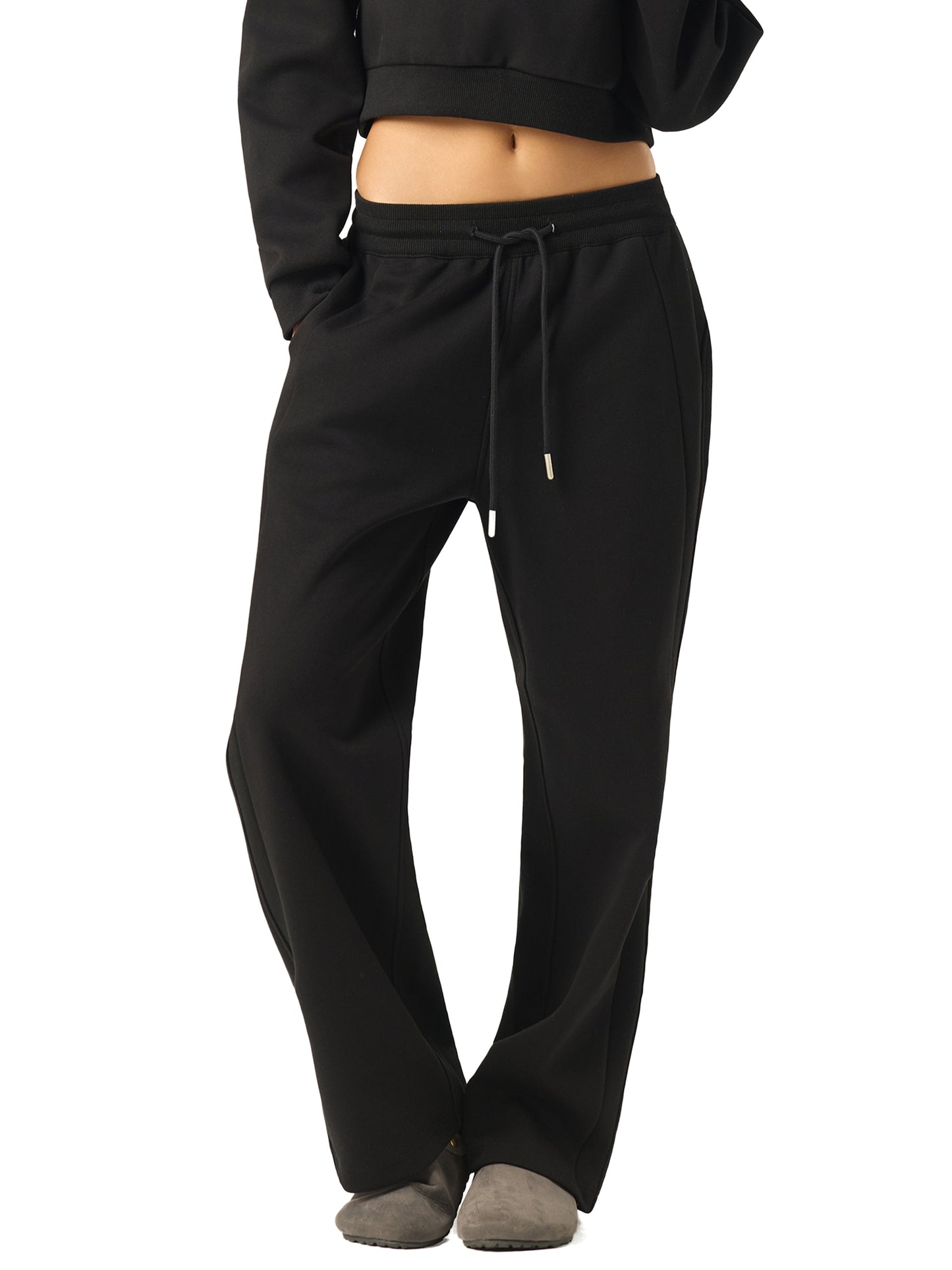 Drawstring Straight-Leg Sweatpants