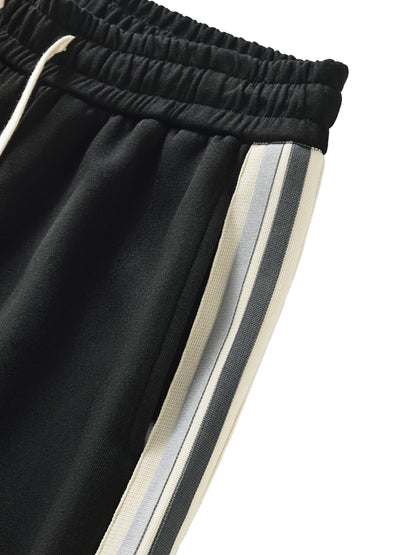 Contrast Side-Stripe Straight-Leg Sweatpants